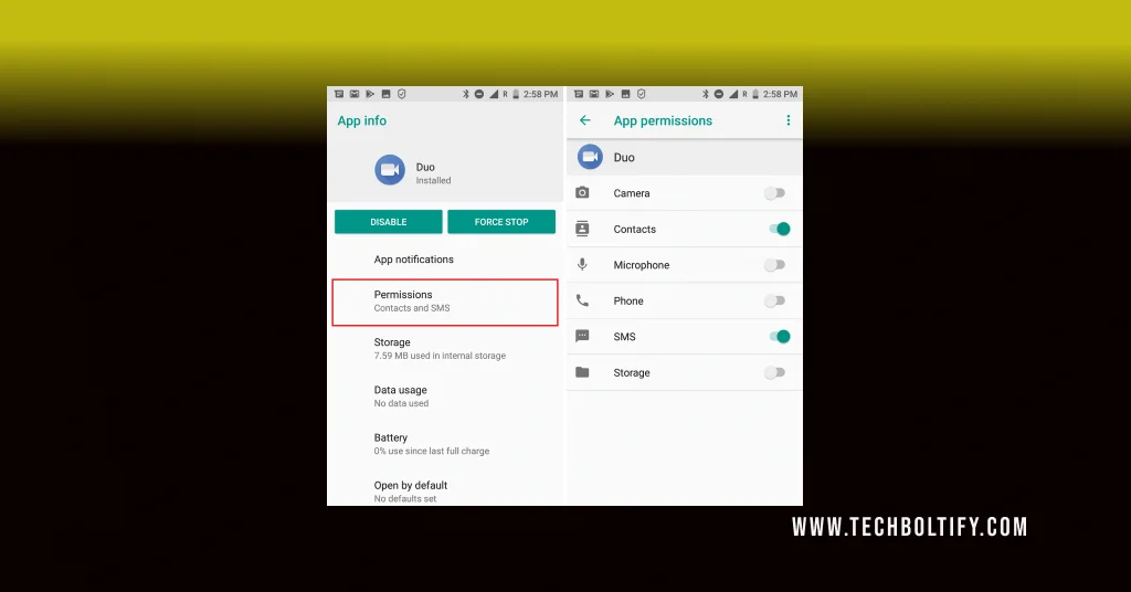 Deactivation of Permission Settings