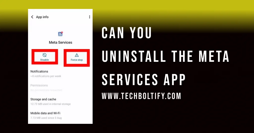 uninstall meta services app 
