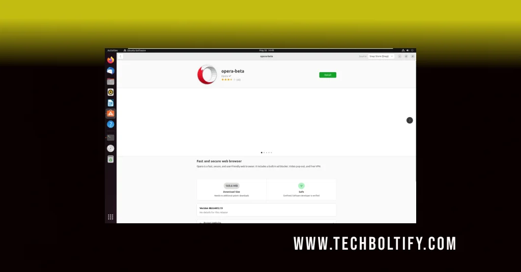 2nd step ype opera beta or opera in the search box
