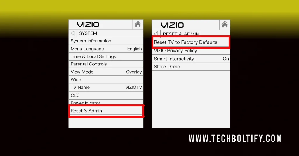 How to Reset Vizio TV without A Remote